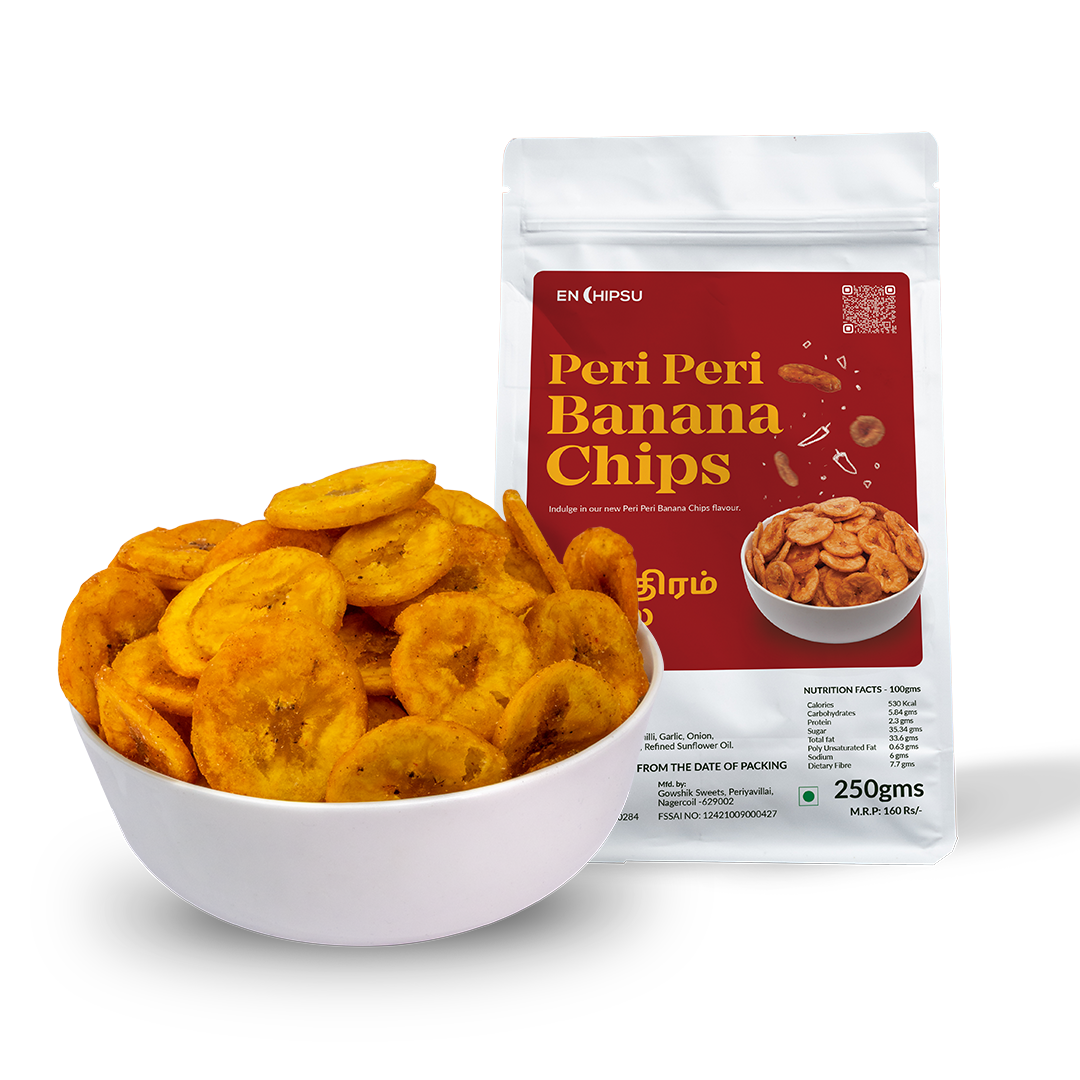 Combo : Peri peri Banana Chips 250gms + Classic salt Banana Chips 250gms