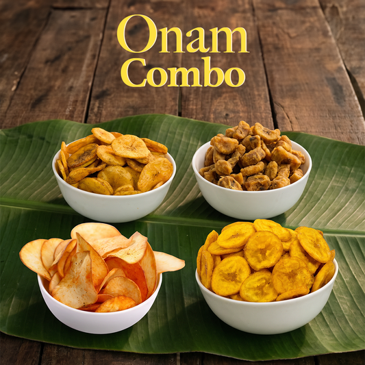 Nanjil Onam Combo - Coconut oil Banana Chips Salt + Spicy +Tapioca Chips + Upperi