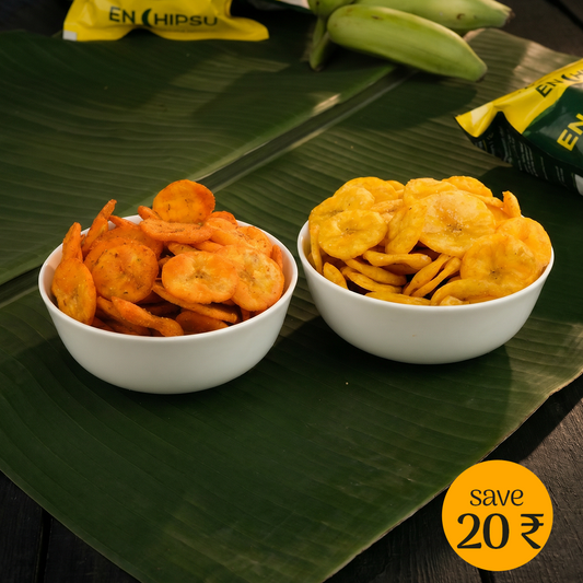 Combo : Peri peri Banana Chips 250g  + Classic salt Banana Chips 250g