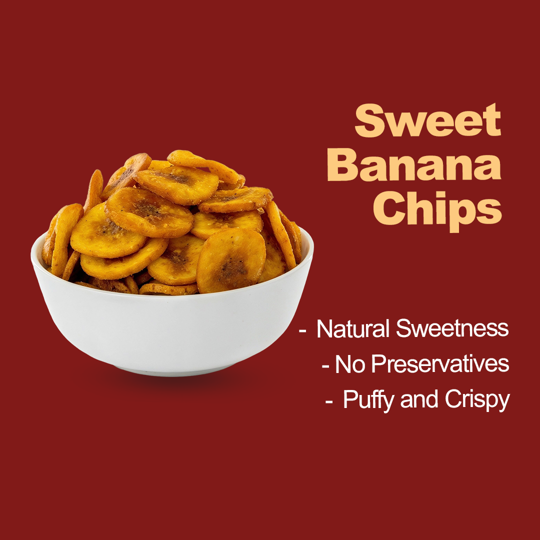 Sweet Banana Chips (Ripe Nendran)