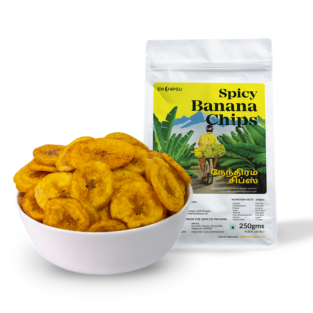 Best seller combo: Peri Peri Banana Chips 250gms + Spicy Banana Chips 250gms